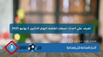تعرف على أحدث أسعار الفضة اليوم الاثنين 2 يونيو 2025